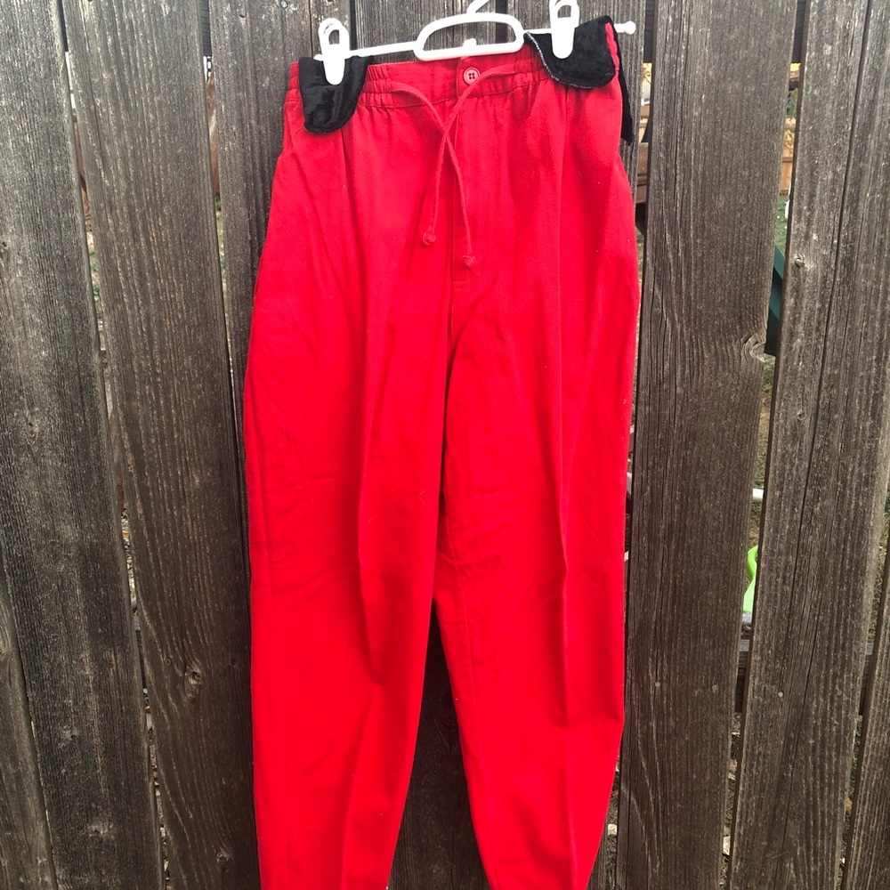 Vintage Red Bonjour Pants
